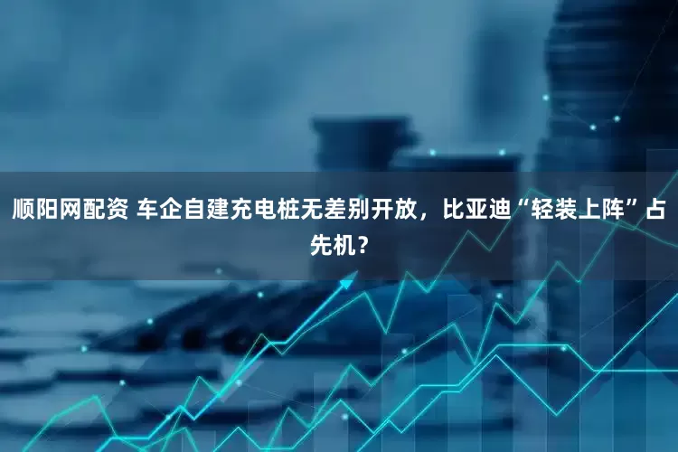 顺阳网配资 车企自建充电桩无差别开放，比亚迪“轻装上阵”占先机？